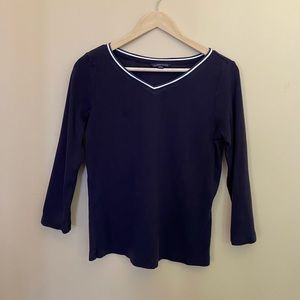 Navy Blue Lands End Medium Long Sleeve Shirt Women’s